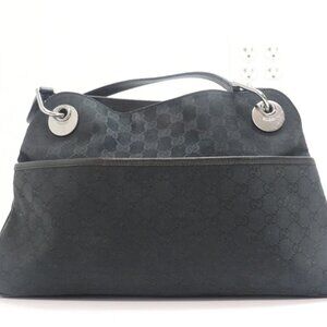 Gucci Shoulder Tote Bag GG Canvas 121023 G6307 Black
